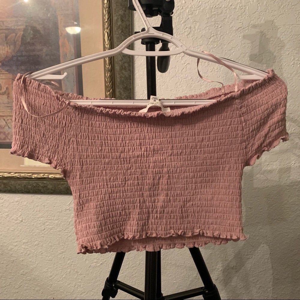Pink stretch crop top